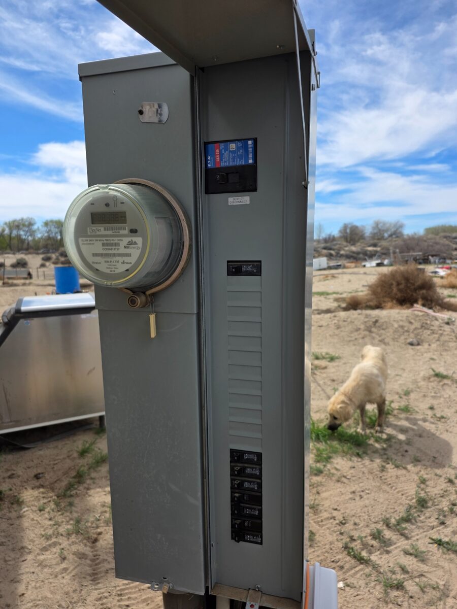 NV Energy electric meter and breaker panel on site